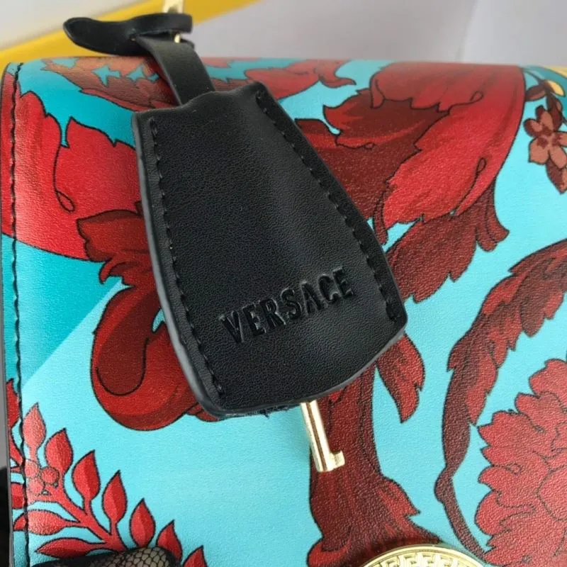 Versace Turquoise Floral Satchel Bag - Image 3
