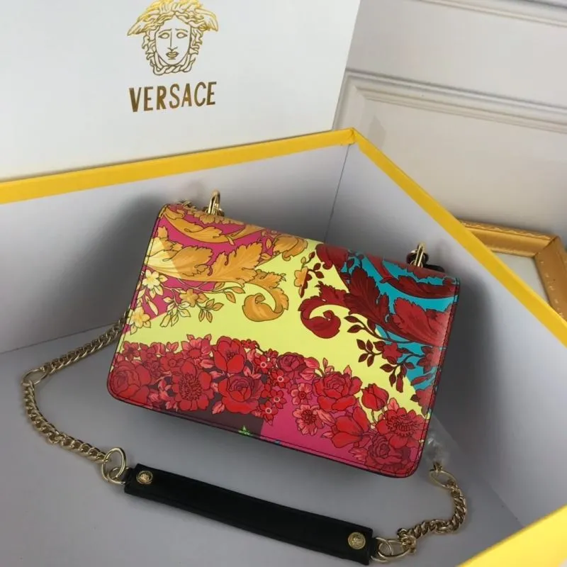 Versace Turquoise Floral Satchel Bag - Image 4