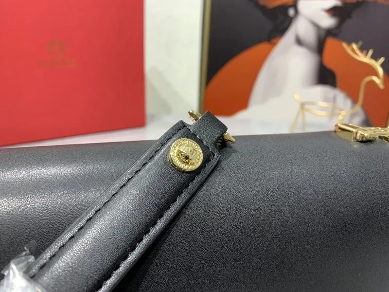 Versace Black Leather Satchel Crossbody Bag - Image 5