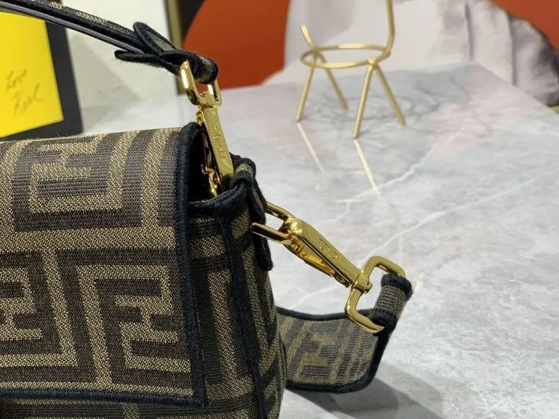 Fendi Brown FF Monogram Shoulder Satchel Bag - Image 5