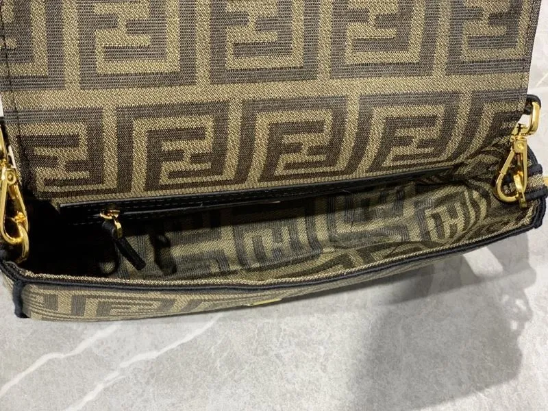 Fendi Brown FF Monogram Shoulder Satchel Bag - Image 7