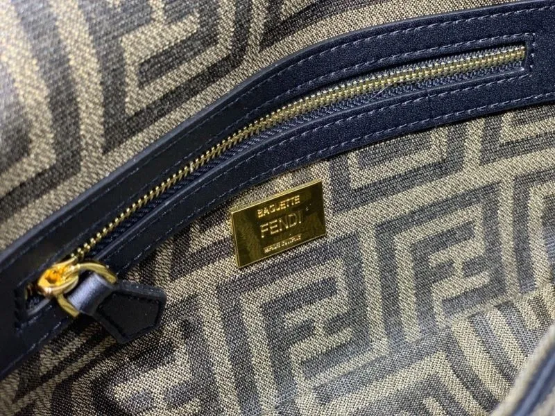 Fendi Brown FF Monogram Shoulder Satchel Bag - Image 8