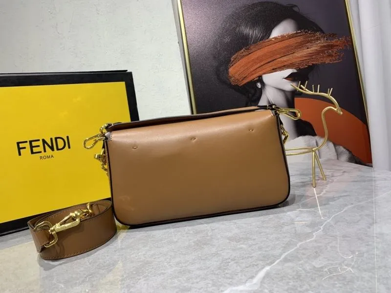 Versace Brown Leather Crossbody Satchel Bag - Image 3