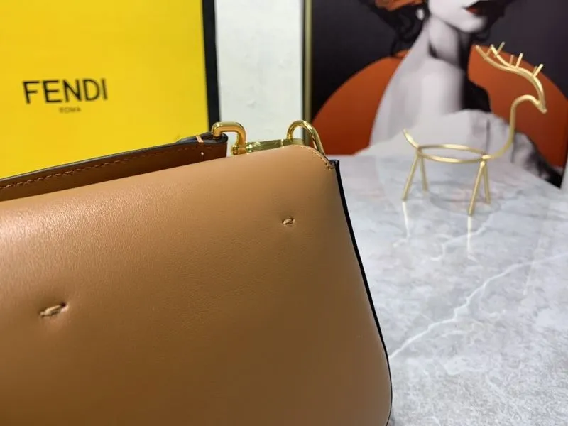 Versace Brown Leather Crossbody Satchel Bag - Image 6