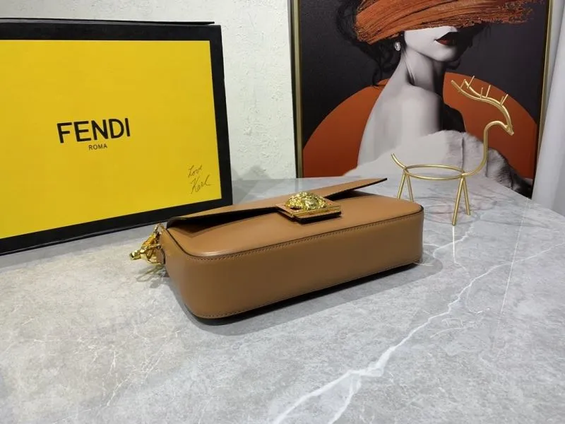Versace Brown Leather Crossbody Satchel Bag - Image 7