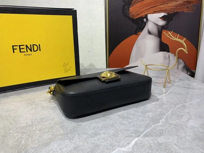Versace Black Leather Satchel Bag with Gold Chain 149 - Image 7