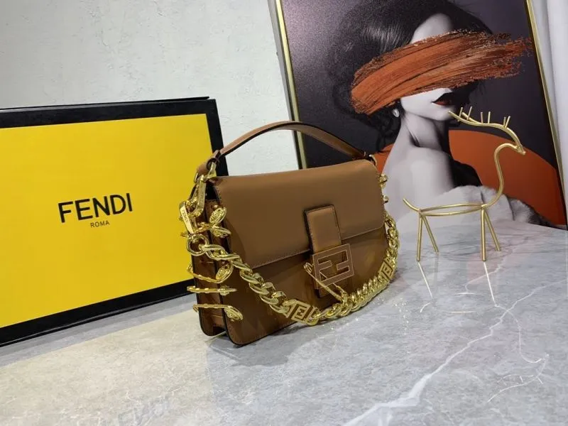 Alternative view of Fendi Brown Leather Satchel Bag