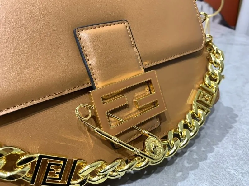 Fendi Brown Leather Satchel Bag - Image 4