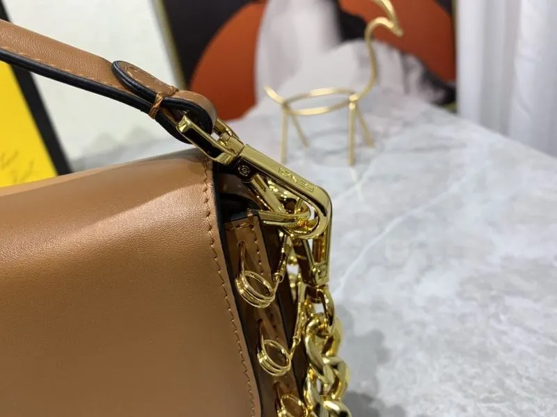 Fendi Brown Leather Satchel Bag - Image 5