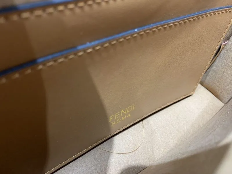 Fendi Brown Leather Satchel Bag - Image 9