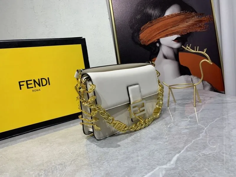 Alternative view of Fendi White Leather Satchel Bag