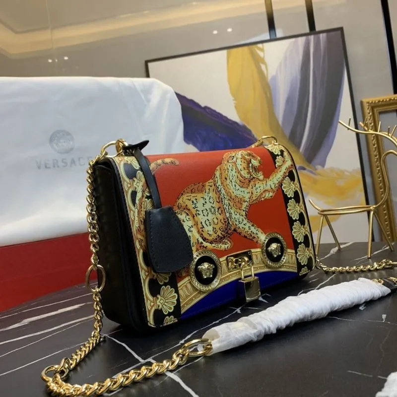 Alternative view of Versace Orange Leopard Print Satchel Bag 156