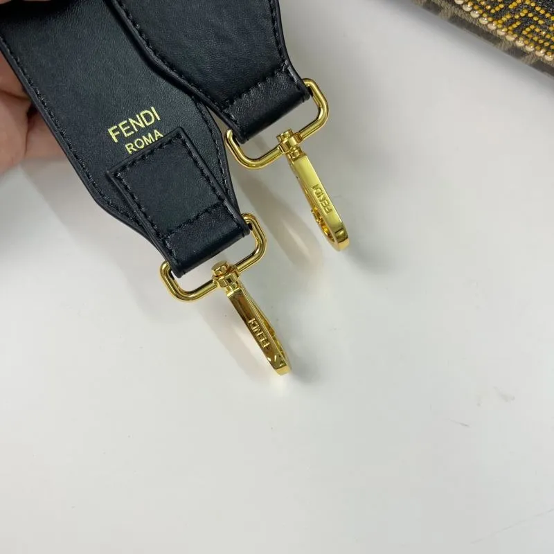 Fendi Brown FF Monogram Tote Bag with Pink Handles - Image 9
