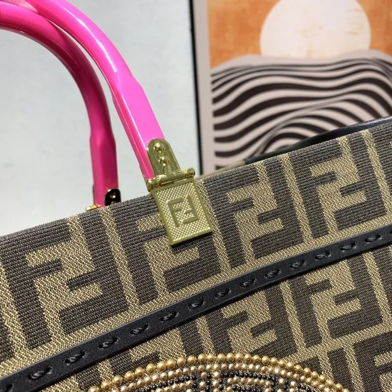 Fendi X Versace Medusa Embellished Tote Bag - Image 4
