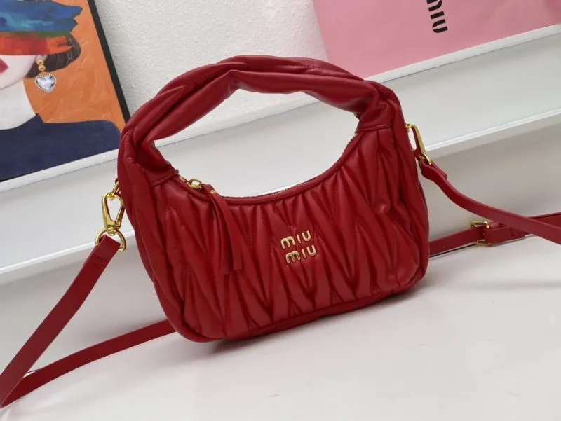 Miu Miu Red Leather Crossbody Handbag 5BC125 - Image 3