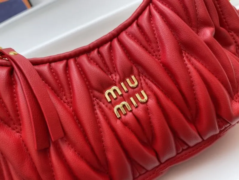 Miu Miu Red Leather Crossbody Handbag 5BC125 - Image 4
