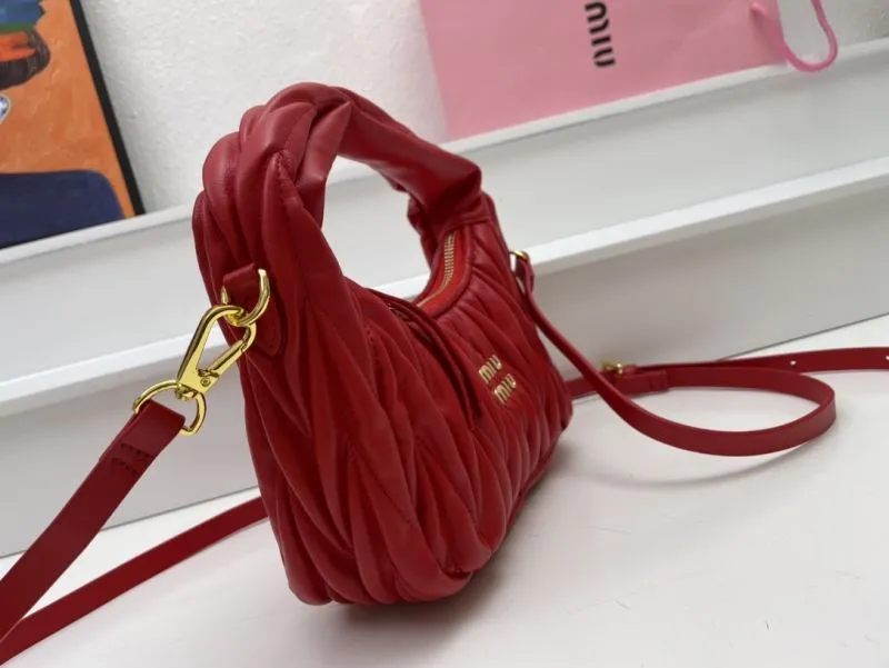 Miu Miu Red Leather Crossbody Handbag 5BC125 - Image 5