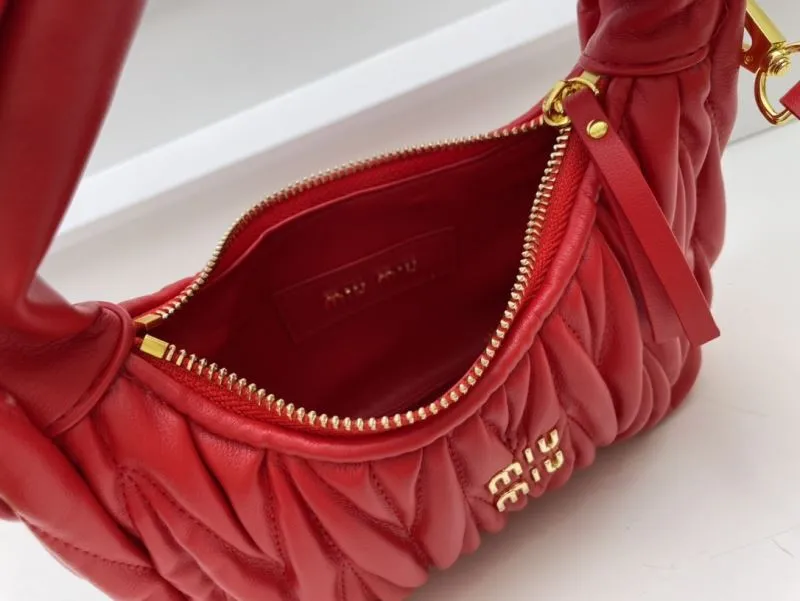 Miu Miu Red Leather Crossbody Handbag 5BC125 - Image 8