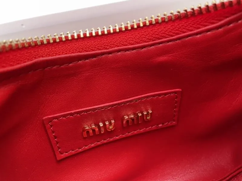 Miu Miu Red Leather Crossbody Handbag 5BC125 - Image 9