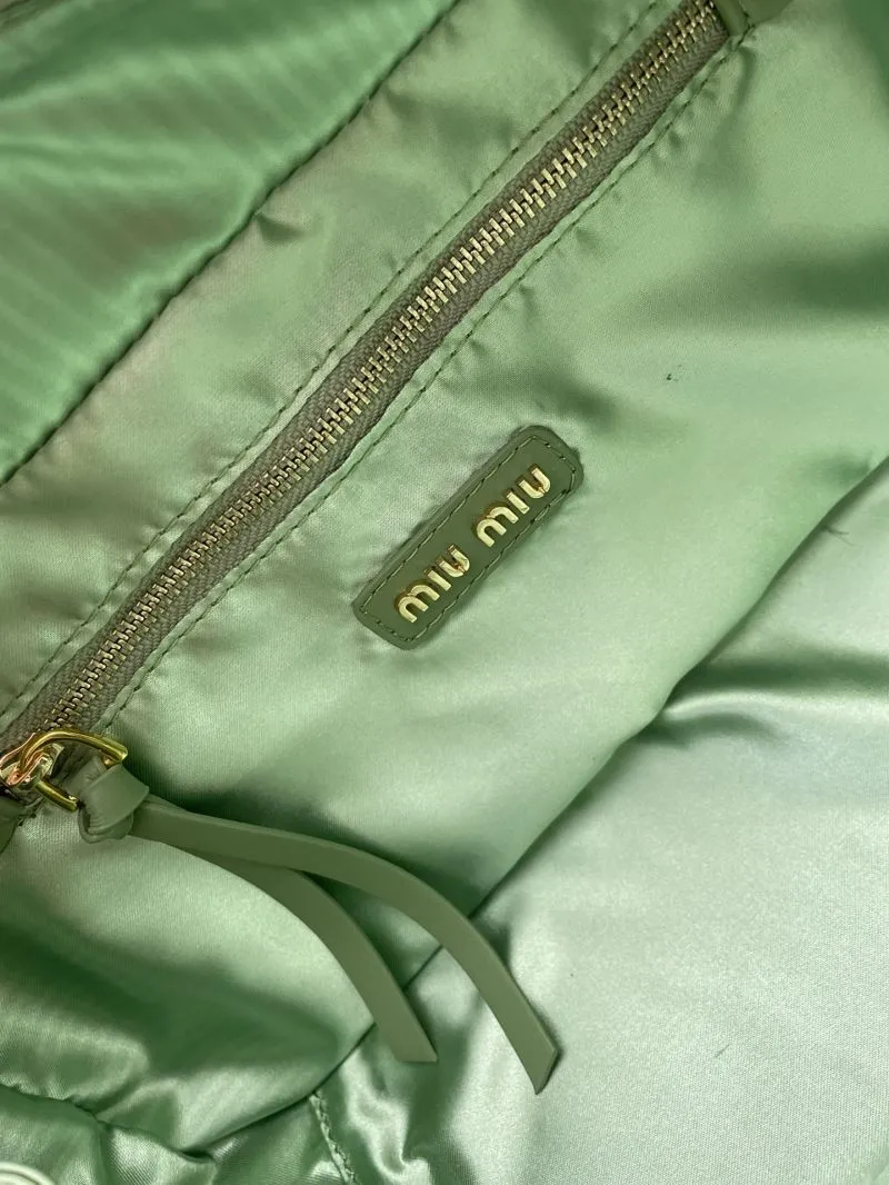 Miu Miu Green Leather Handbag with Strap 148# 27cm - Image 9