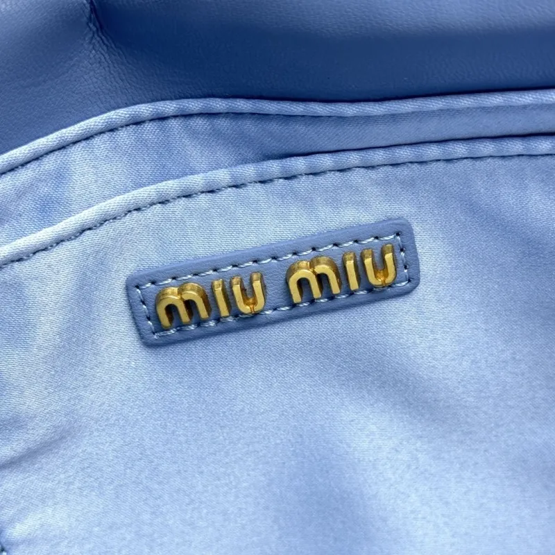 Miu Miu Light Blue Leather Bucket Bag - Image 8