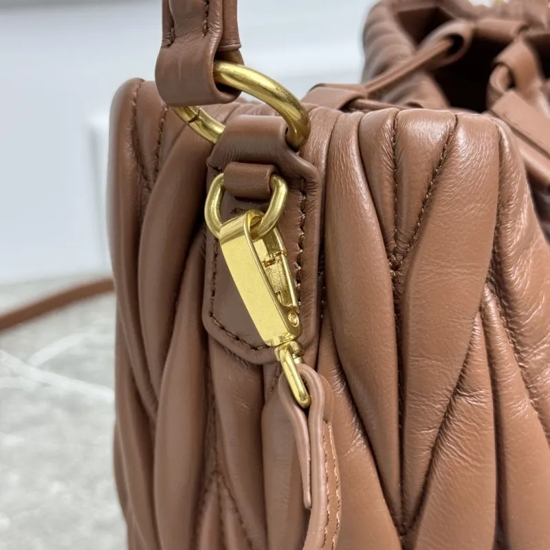 MIU MIU Brown Leather Bucket Bag - Image 6