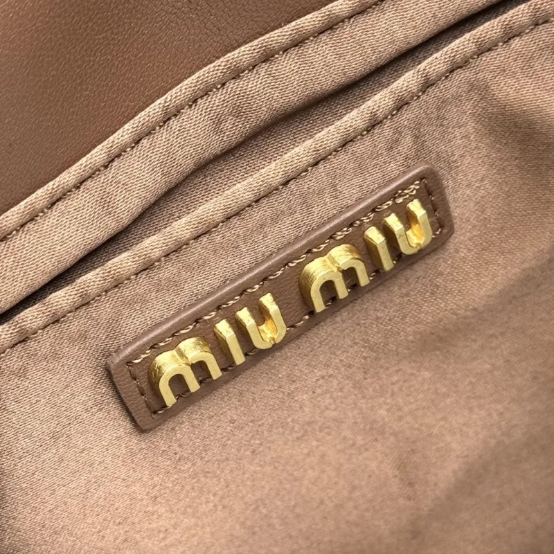 MIU MIU Brown Leather Bucket Bag - Image 8