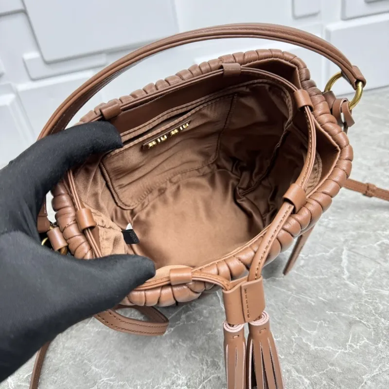 MIU MIU Brown Leather Bucket Bag - Image 9