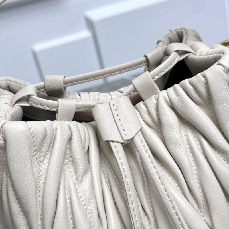 Miu Miu Cream Leather Bucket Bag - Image 3
