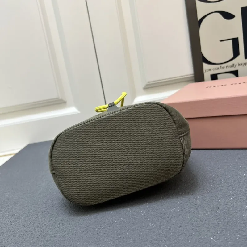MIU MIU 1E038 Olive Green Bucket Bag - Image 6