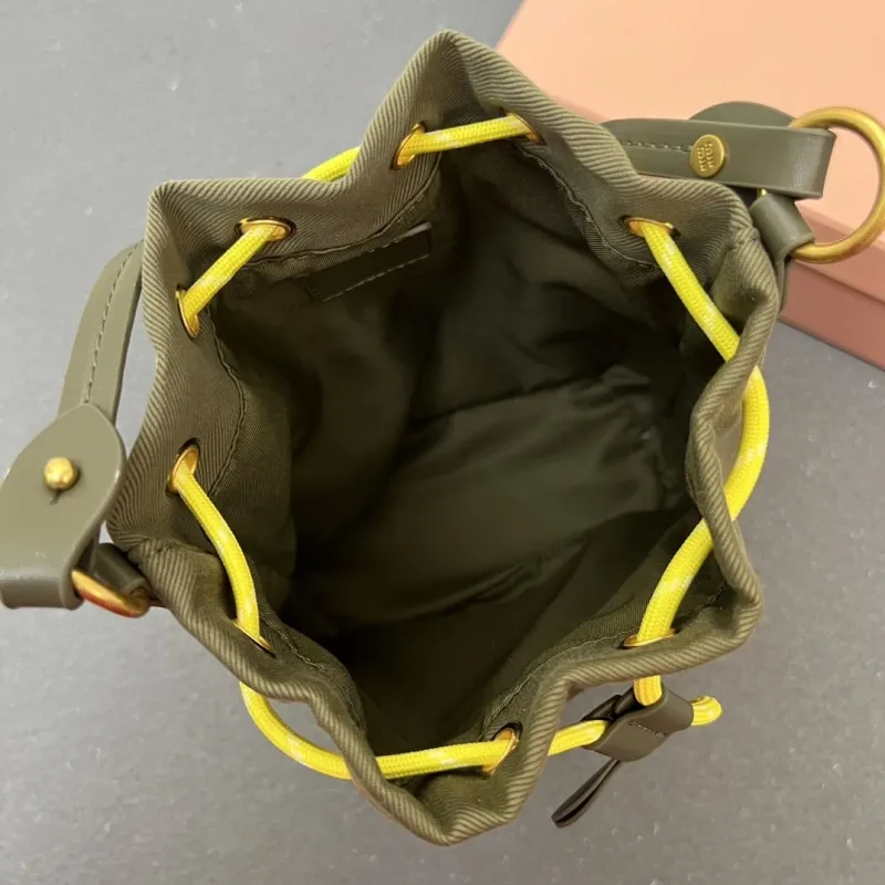 MIU MIU 1E038 Olive Green Bucket Bag - Image 8