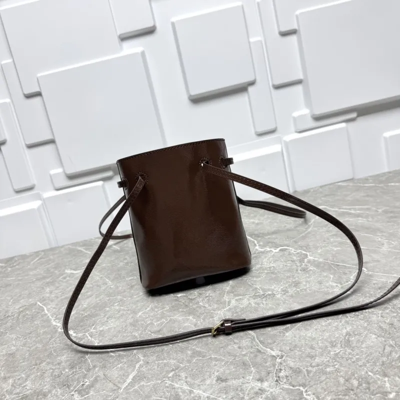 Miu Miu Brown Leather Bucket Crossbody Bag - Image 4