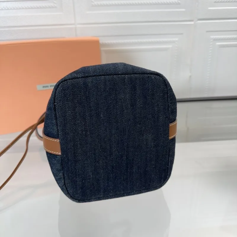 Miu Miu Dark Blue Denim Bucket Bag - Image 5