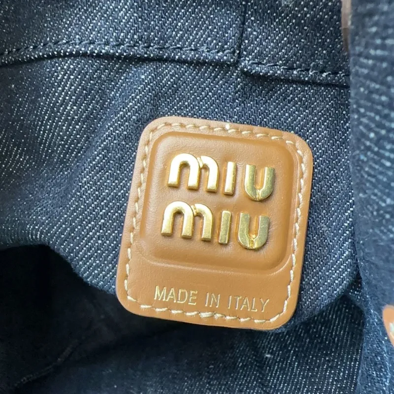 Miu Miu Dark Blue Denim Bucket Bag - Image 8