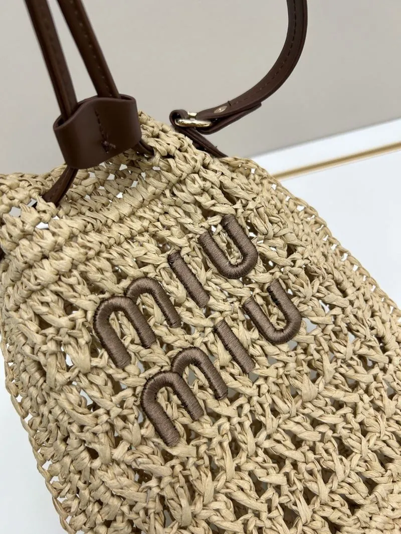 Miu Miu Beige Straw Bucket Bag 3117 - Image 4