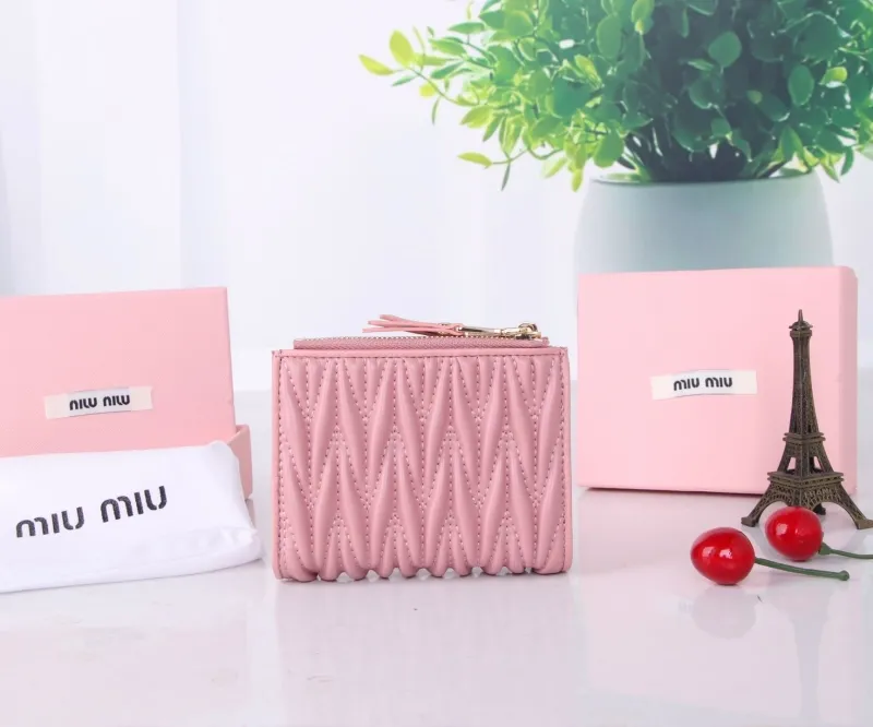 Miu Miu Pink Compact Zipper Wallet - Image 3