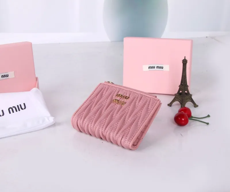 Miu Miu Pink Compact Zipper Wallet - Image 4