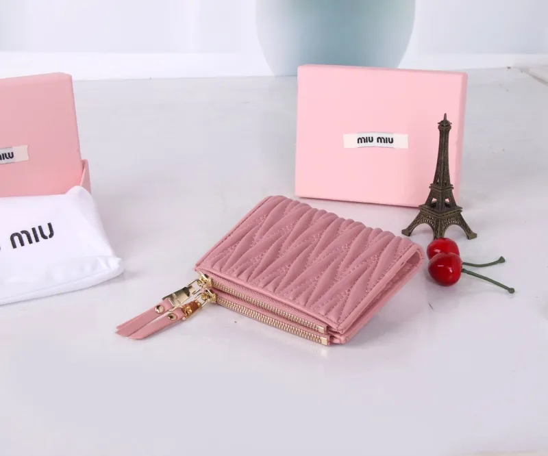 Miu Miu Pink Compact Zipper Wallet - Image 5