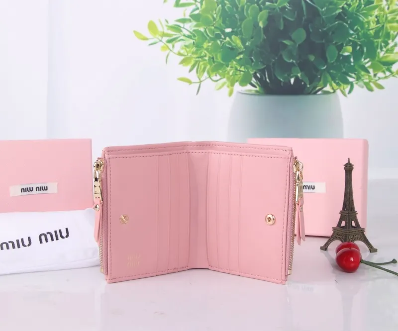 Miu Miu Pink Compact Zipper Wallet - Image 8