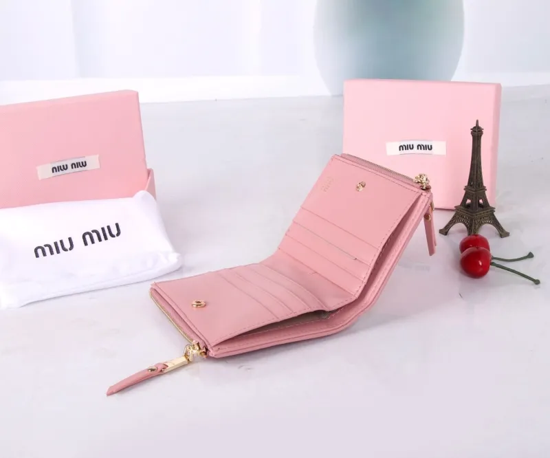 Miu Miu Pink Compact Zipper Wallet - Image 10