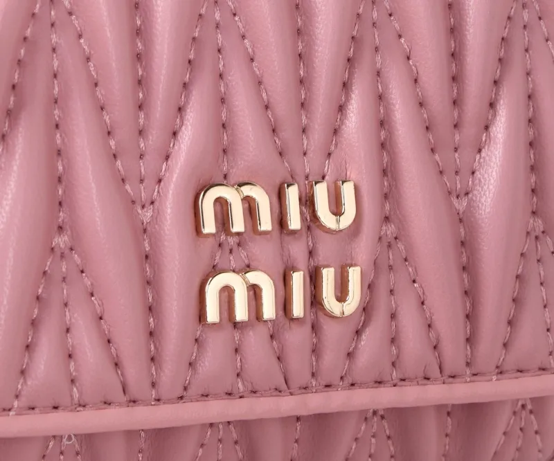 MIU MIU Pink Quilted Leather Wallet - Image 5
