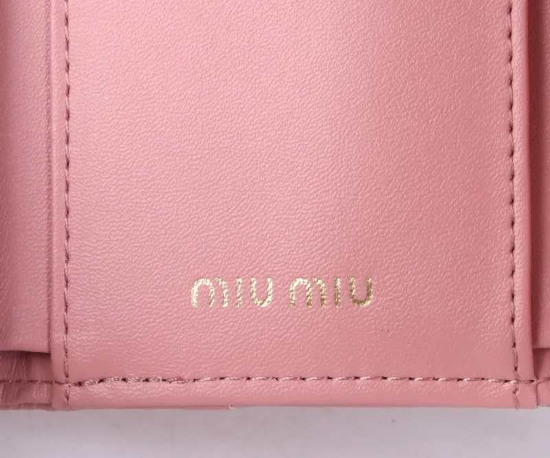 MIU MIU Pink Quilted Leather Wallet - Image 7