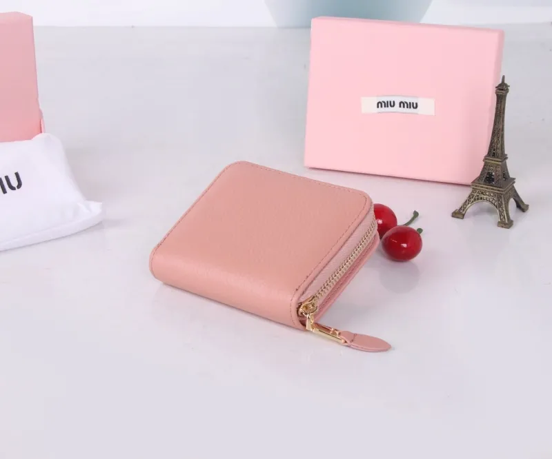 Miu Miu Pink Leather Zip Wallet - Image 7