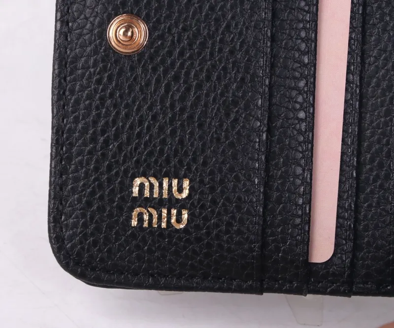 Miu Miu Black Leather Zip Wallet - Image 9