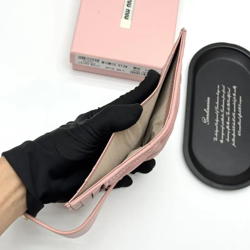 MIU MIU Pink Leather Wallet V12 - Image 9
