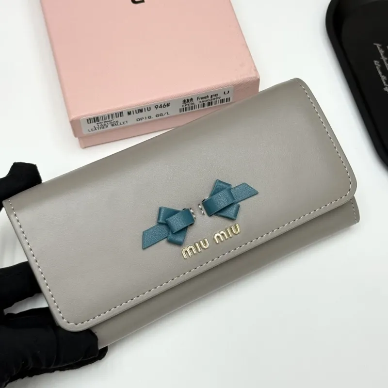 Alternative view of Miu Miu French Grey Leather Long Wallet