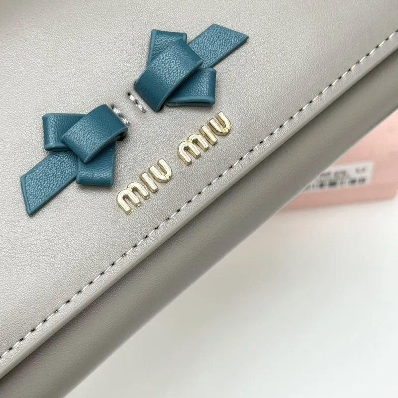 Miu Miu French Grey Leather Long Wallet - Image 6