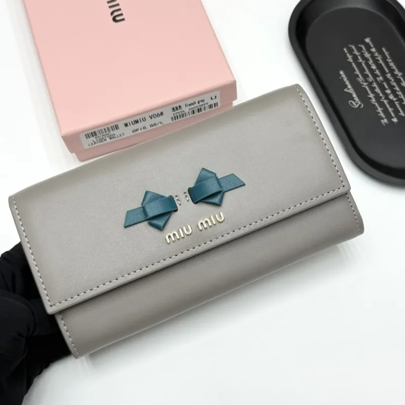 Alternative view of Miu Miu French Grey Leather Chain Wallet
