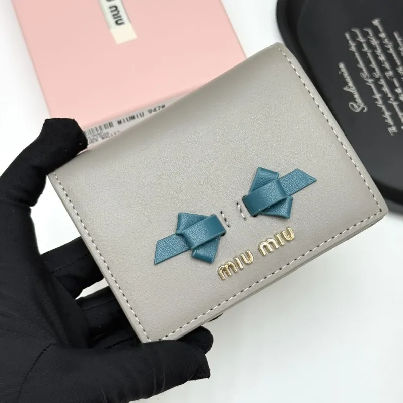 Alternative view of Miu Miu French Gray Leather Wallet 947
