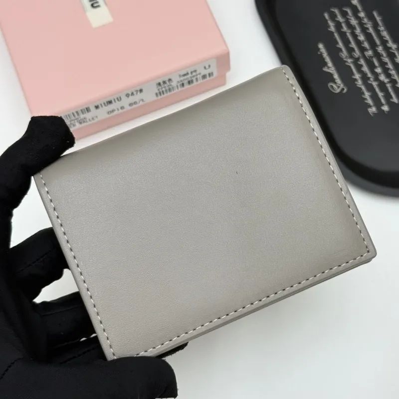 Miu Miu French Gray Leather Wallet 947 - Image 4